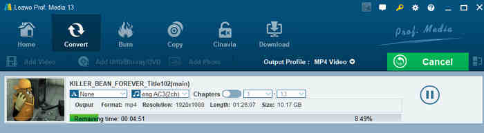 Leawo Blu Ray Ripper Conversion Speed