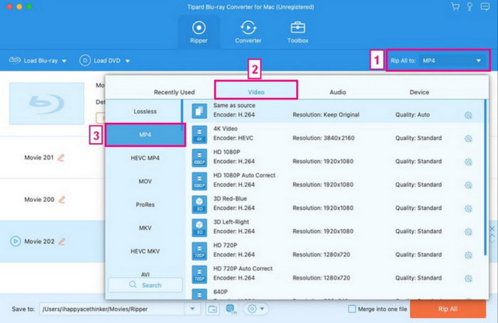 Select Digital Video Format
