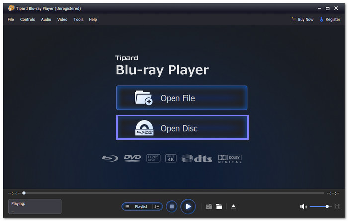 Select Blu-Ray Disc or File