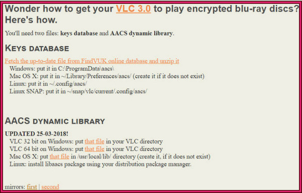VLC データベース ライブラリの取得