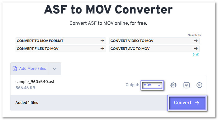 Freeconvert Convert Asf to MOV