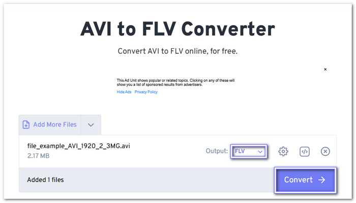 Freeconvert Convert AVI to FLV Online
