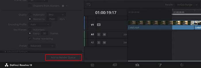 Click Add to Render Queue Button