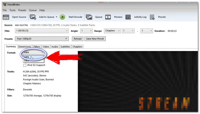 Handbrake Convert F4V to MP4