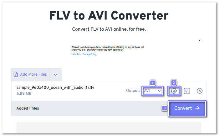 Freeconvert Convert FLV to AVI Online