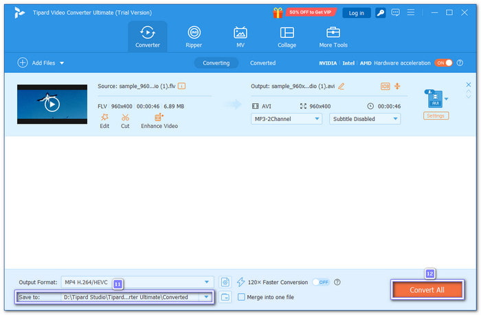 Start Converting FLV to AVI