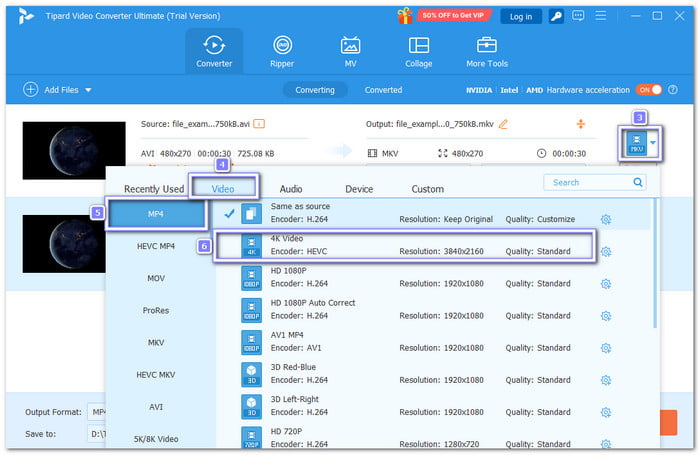 Select MP4 AS Your Output