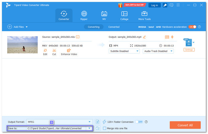 Select A Folder Where to Save The Converted Video