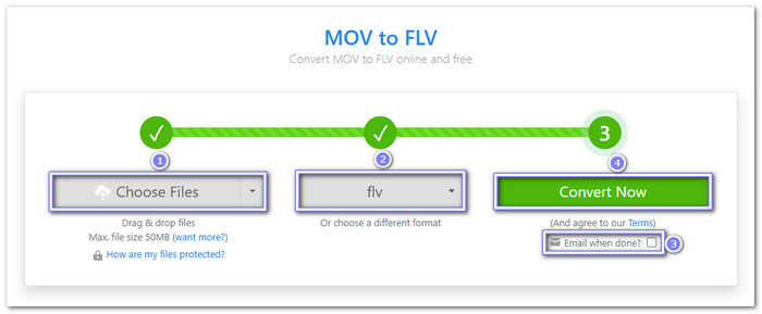 Zamzar Convert MOV to FLV Online