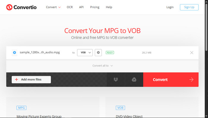 Interface Convertio