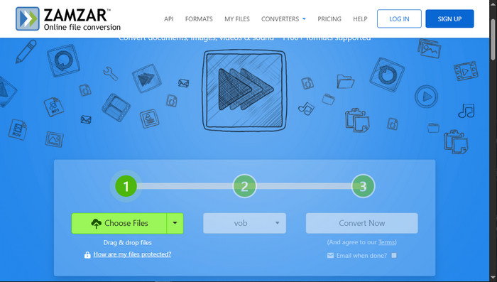 Interface Zamzar