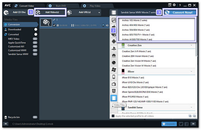 Any Video Converter Convert RMVB to AVI
