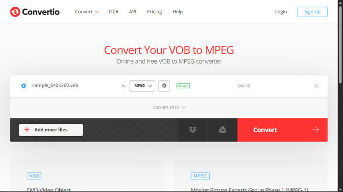 Interface Convertio