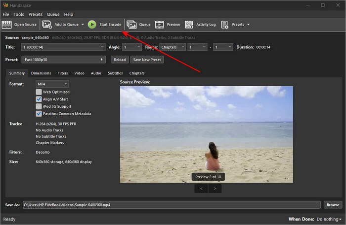 Start Encode Button