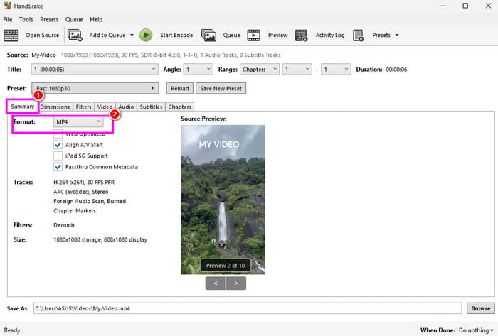 Summary Mp4 Format Handbrake