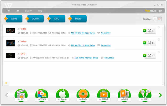 Freemake Video Converter Interface