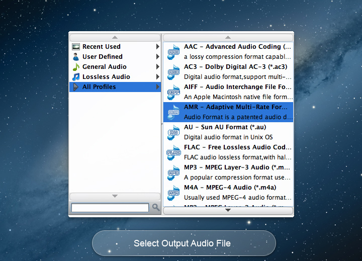 Choose output files