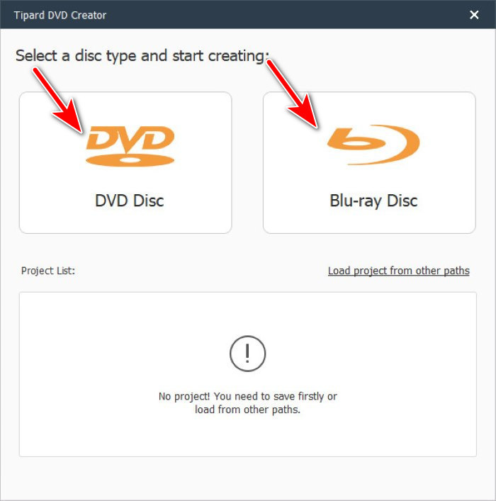 Select Dvd Or Bluray Disc