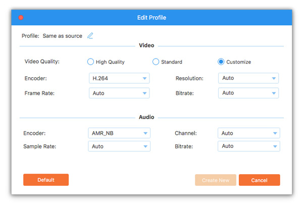 Definir perfil e configurações