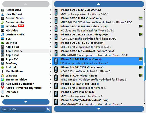 Converti DVD in iPhone 5