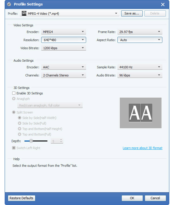 Profile Settings