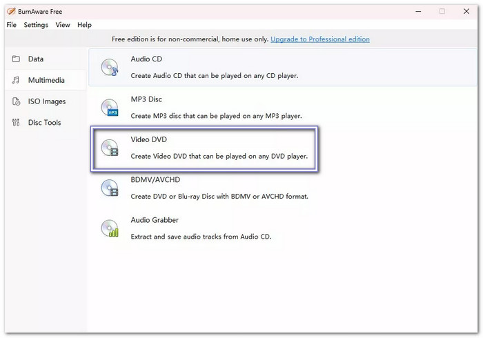BurnAware Burn M4V to DVD