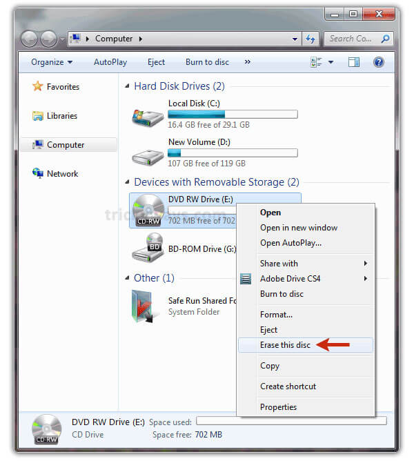 Vymažte disk DVD v systému Windows 8