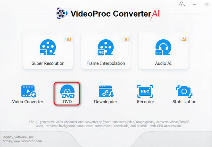 Proceso de video Haga clic en DVD