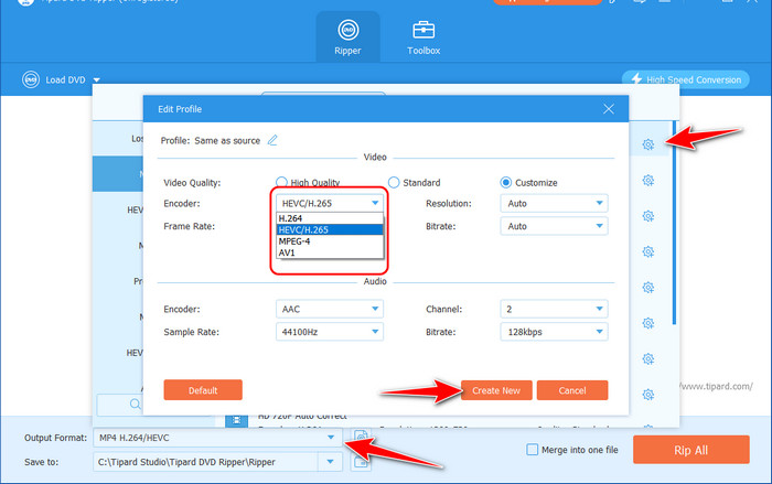 Create h.265 Format