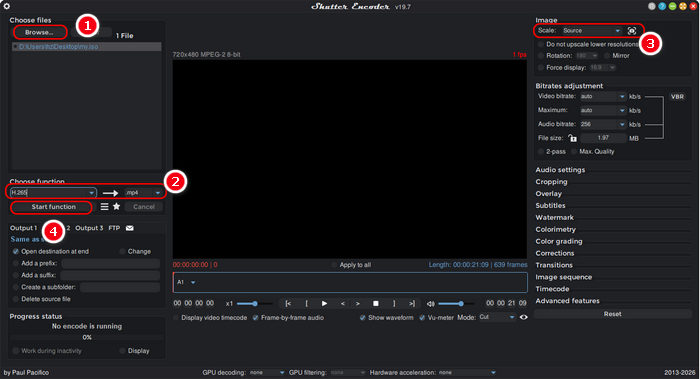 Convert DVD to MP4 in Shutter Encoder