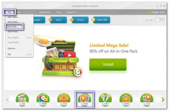 Freemake Video Converter Convert DVD to MP4