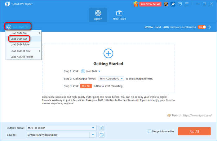 Add ISO to Tipard DVD Ripper