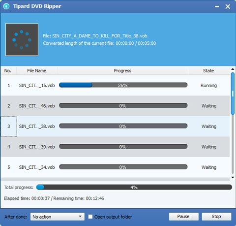 Conversion de DVD en vob