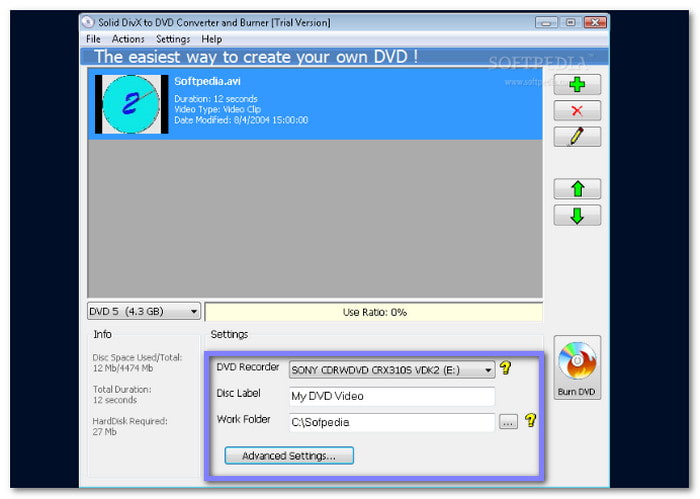 Solid AVI/DIVX to DVD Burner