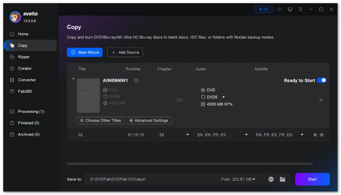 DVDFab HD 解密器，最佳免費 DVD 複製軟體