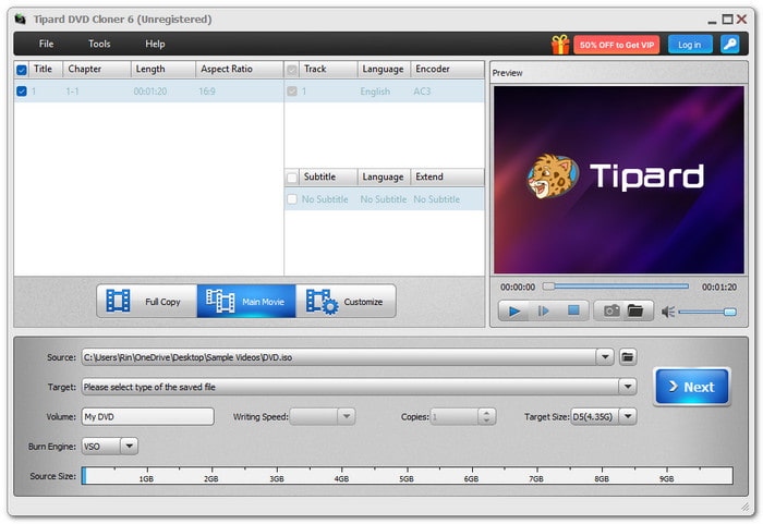Tipard DVD Cloner 最佳免費 DVD 複製軟體