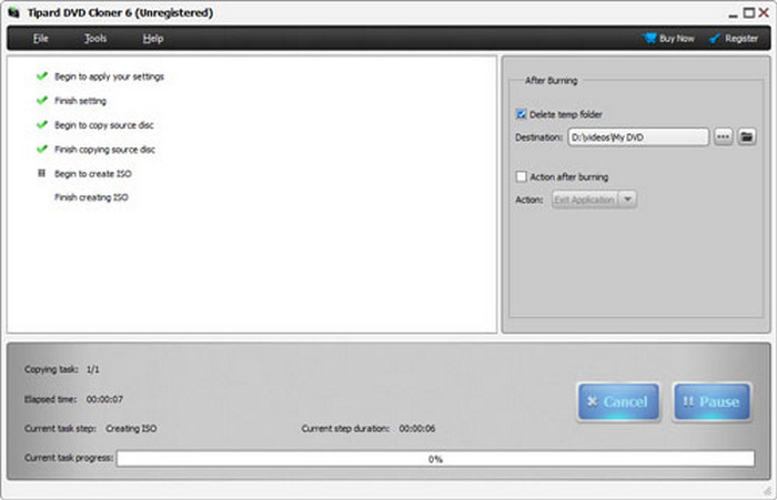 Start Copying DVD