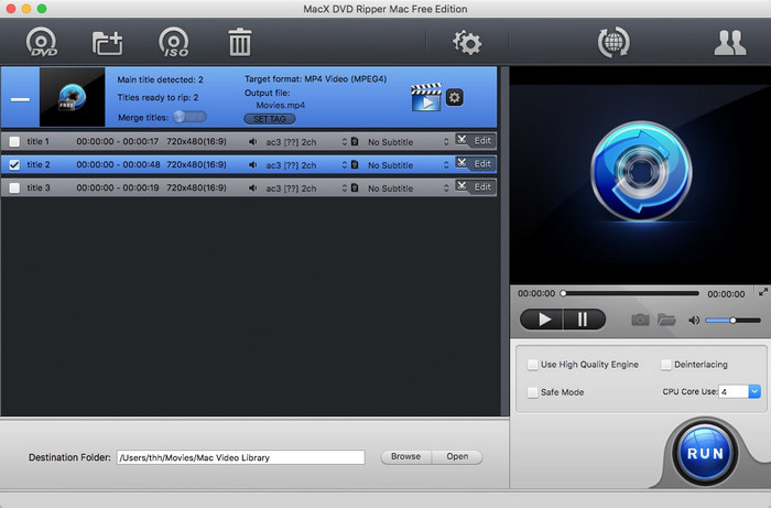 MacX Free DVD Ripper Mac