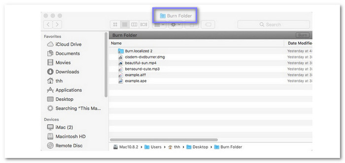 Finder Burn a DVD on A Mac