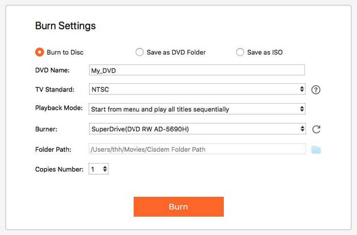 Burn MP4 to DVD In Cisdem