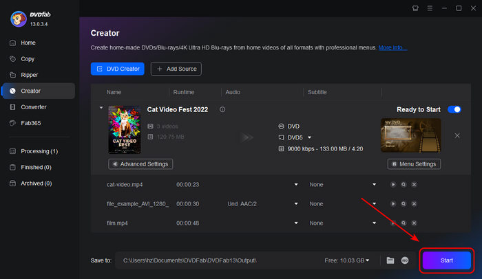 Burn MP4 to DVD In DVDfab