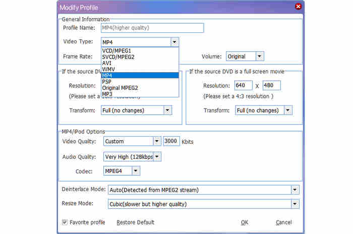 Formati di output di Magic DVD Ripper