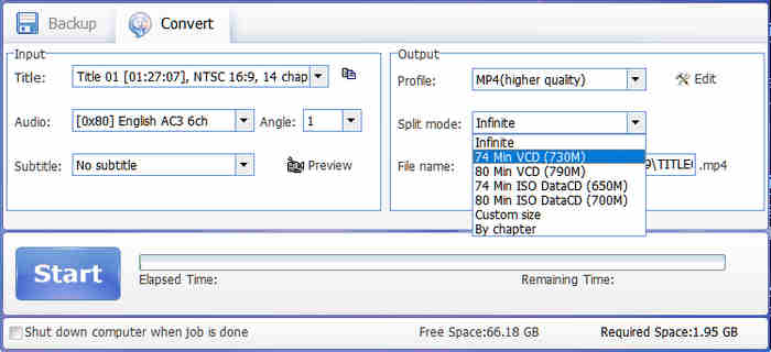 Magic DVD Ripper Split Mode