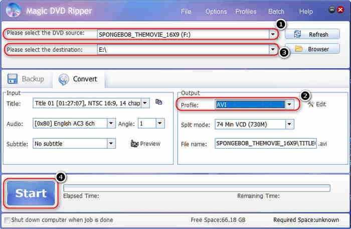 Utilizzo di Magic DVD Ripper