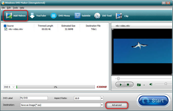 Add MKV Windows DVD Maker