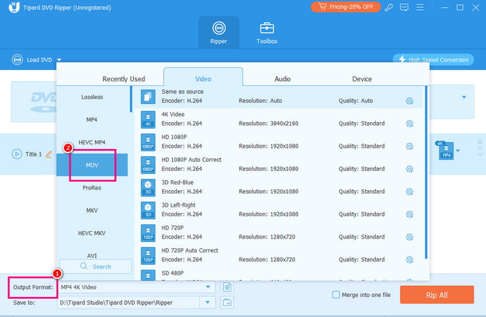 Output Format Quality Tipard