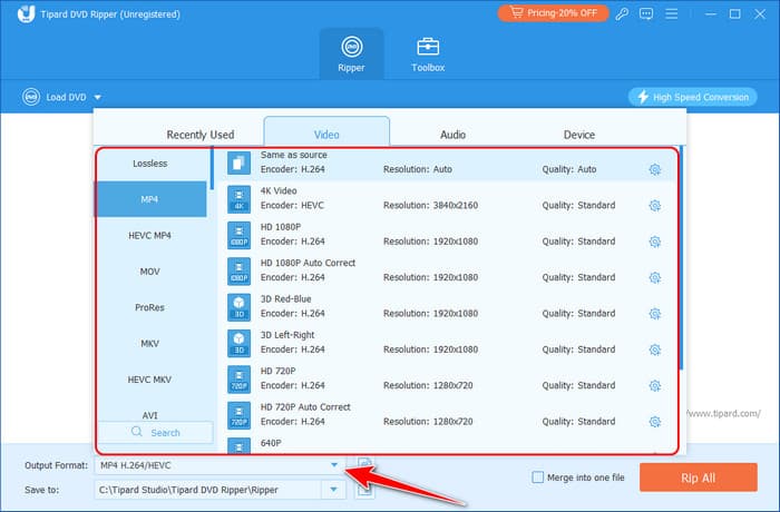 Select Cloud Format