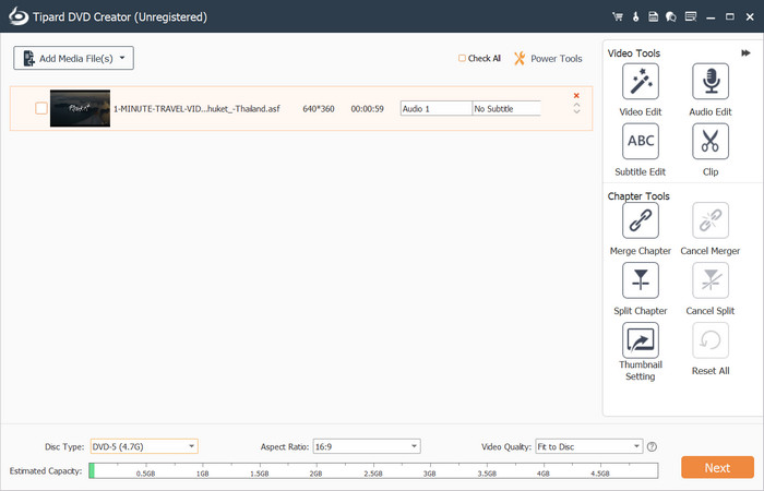 Tipard DVD Creator Interface