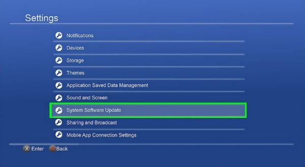 تحديث برنامج PS4