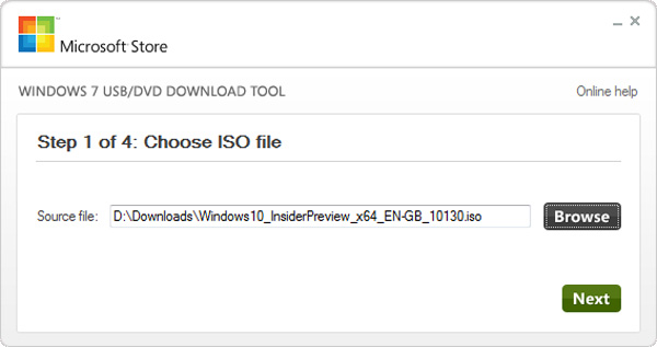 7 o Windows USB / DVD Download Tool